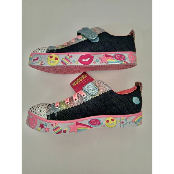 Skechers Twinkle Toes Emoji Rainbows Happy Light Up Girls Sneakers Shoes Size 3 - Picture 4 of 8